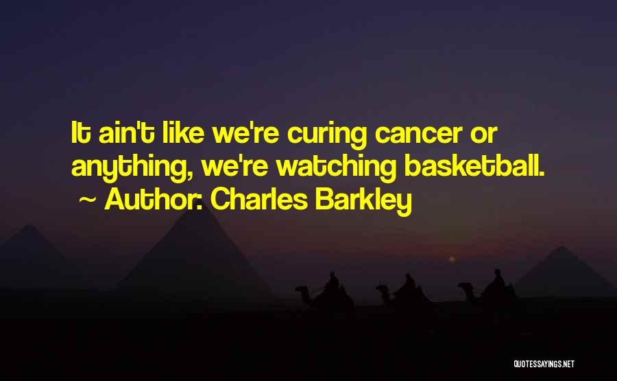 Charles Barkley Quotes: It Ain't Like We're Curing Cancer Or Anything, We're Watching Basketball.