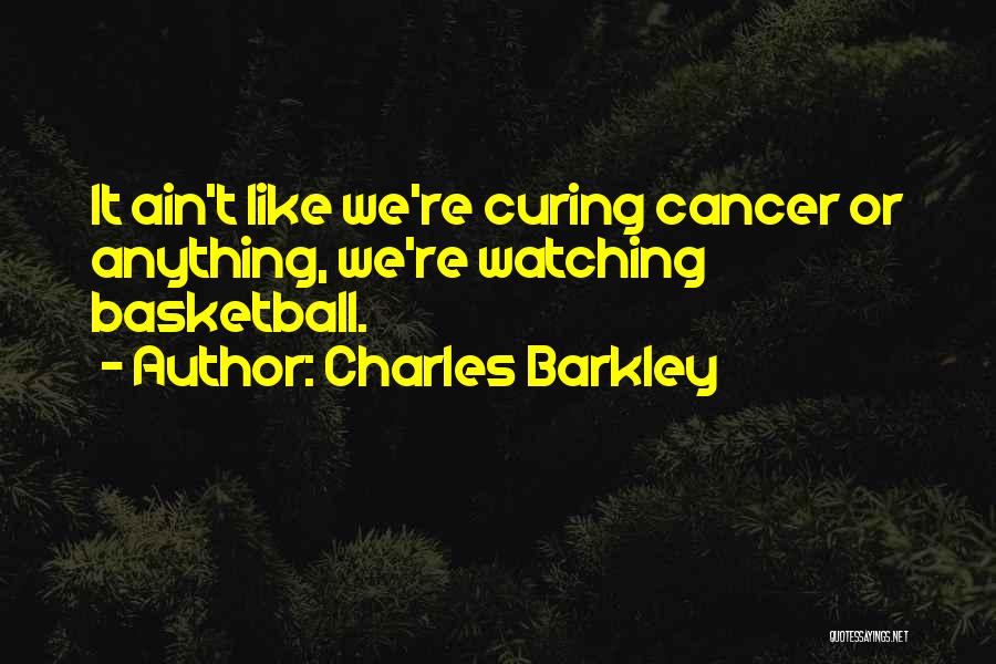 Charles Barkley Quotes: It Ain't Like We're Curing Cancer Or Anything, We're Watching Basketball.