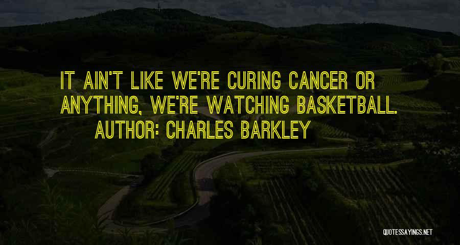 Charles Barkley Quotes: It Ain't Like We're Curing Cancer Or Anything, We're Watching Basketball.