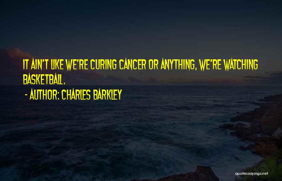 Charles Barkley Quotes: It Ain't Like We're Curing Cancer Or Anything, We're Watching Basketball.