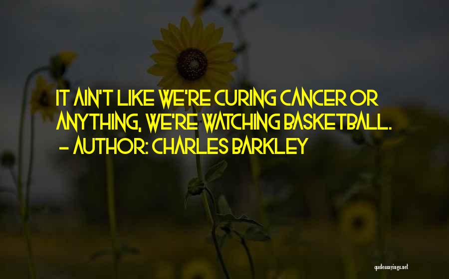 Charles Barkley Quotes: It Ain't Like We're Curing Cancer Or Anything, We're Watching Basketball.