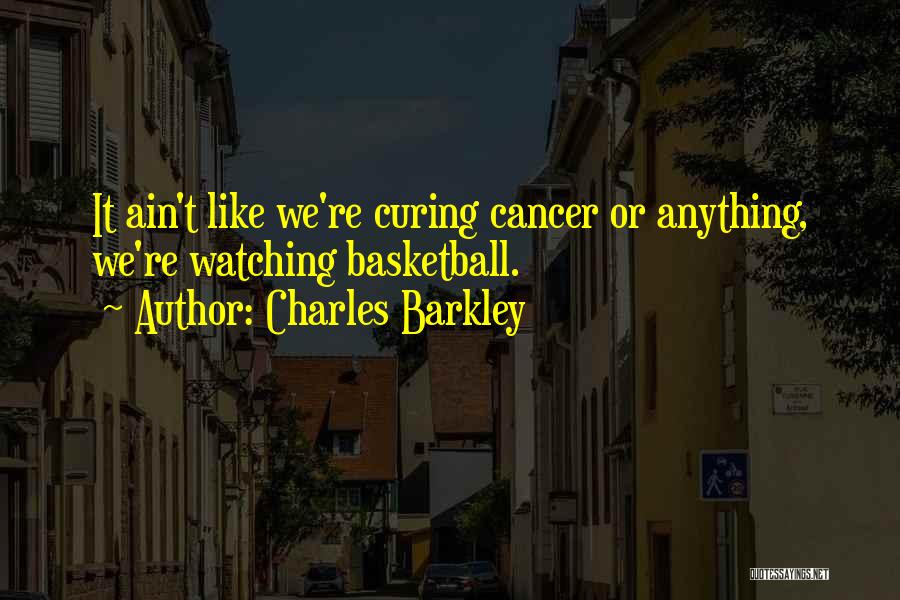 Charles Barkley Quotes: It Ain't Like We're Curing Cancer Or Anything, We're Watching Basketball.