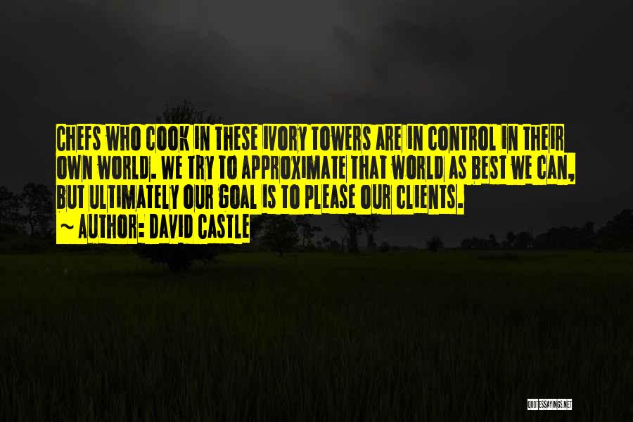 David Castle Quotes: Chefs Who Cook In These Ivory Towers Are In Control In Their Own World. We Try To Approximate That World