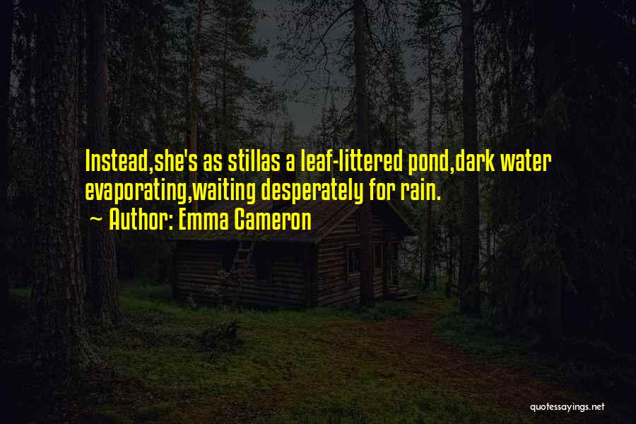 Emma Cameron Quotes: Instead,she's As Stillas A Leaf-littered Pond,dark Water Evaporating,waiting Desperately For Rain.