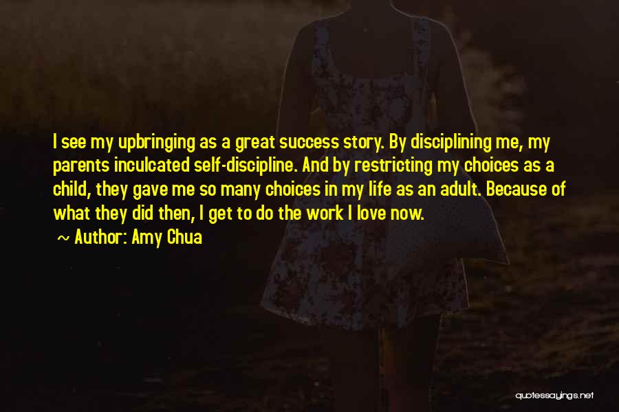 Amy Chua Quotes: I See My Upbringing As A Great Success Story. By Disciplining Me, My Parents Inculcated Self-discipline. And By Restricting My