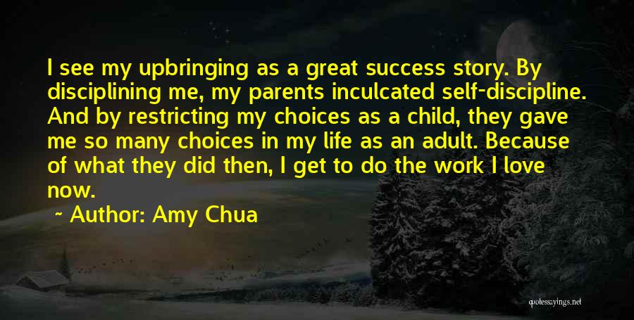 Amy Chua Quotes: I See My Upbringing As A Great Success Story. By Disciplining Me, My Parents Inculcated Self-discipline. And By Restricting My