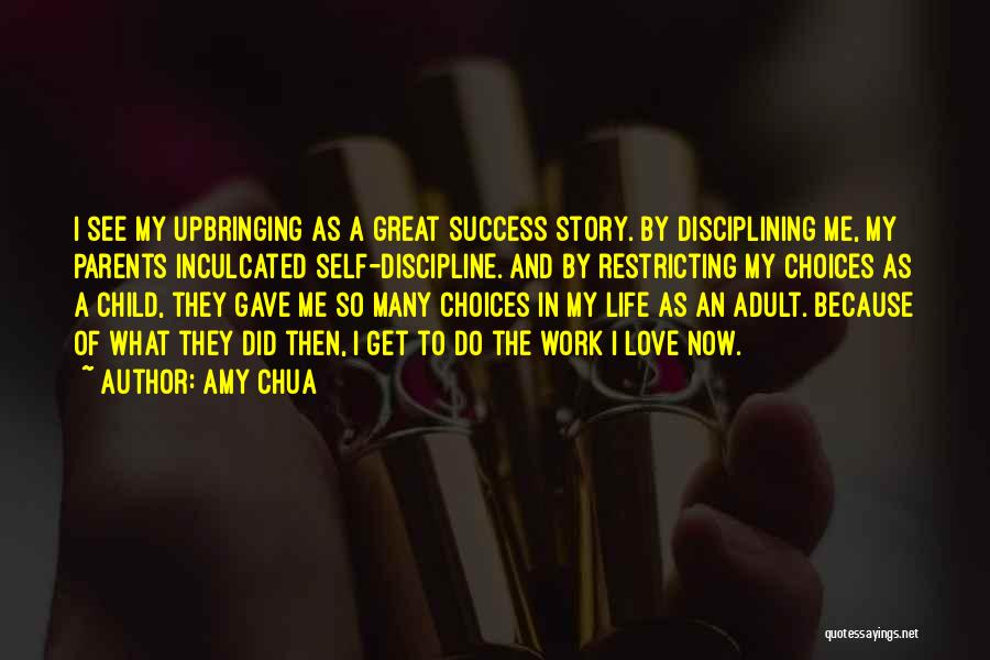 Amy Chua Quotes: I See My Upbringing As A Great Success Story. By Disciplining Me, My Parents Inculcated Self-discipline. And By Restricting My