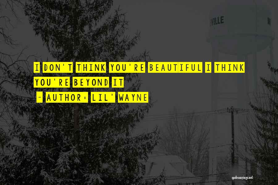 Lil' Wayne Quotes: I Don't Think You're Beautiful I Think You're Beyond It