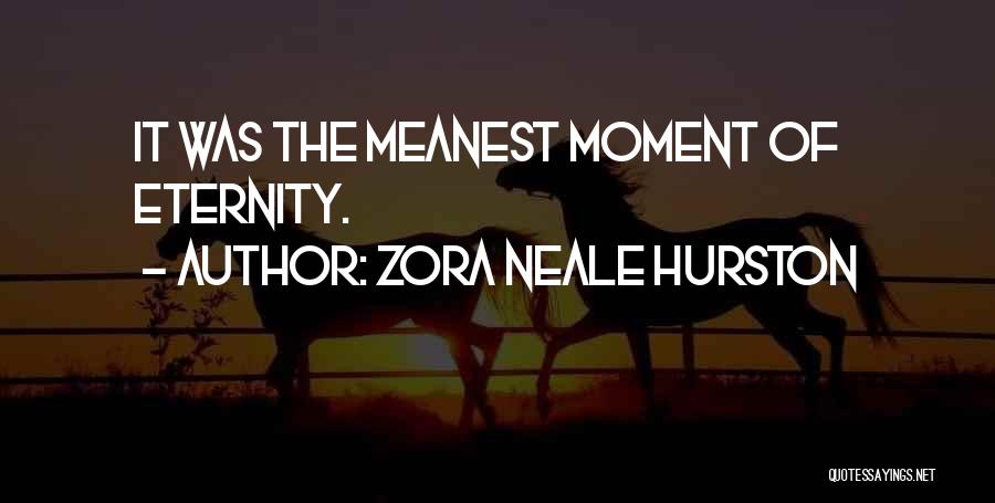 Zora Neale Hurston Quotes: It Was The Meanest Moment Of Eternity.