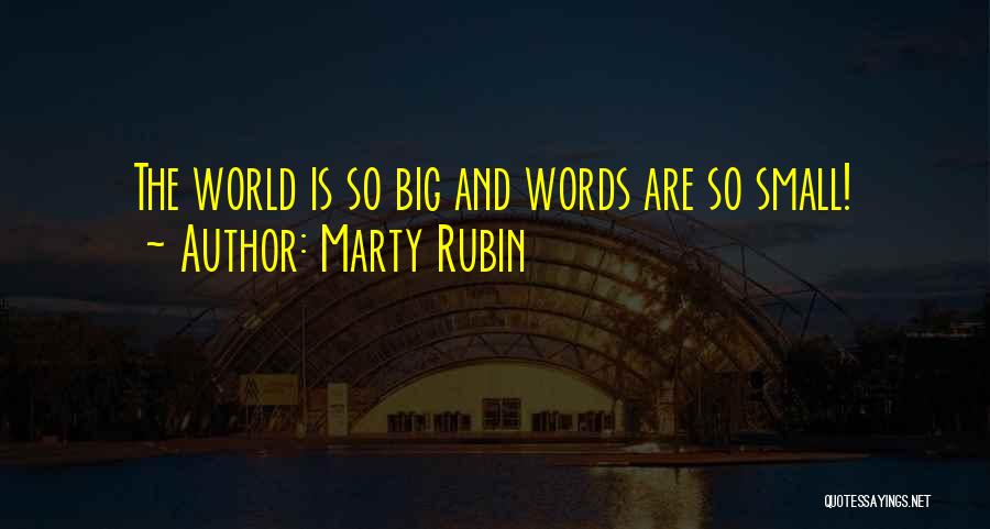 Marty Rubin Quotes: The World Is So Big And Words Are So Small!