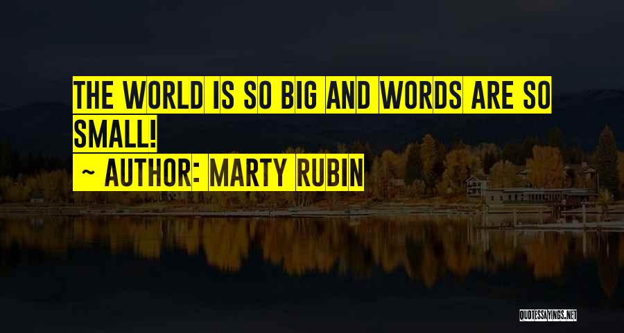 Marty Rubin Quotes: The World Is So Big And Words Are So Small!