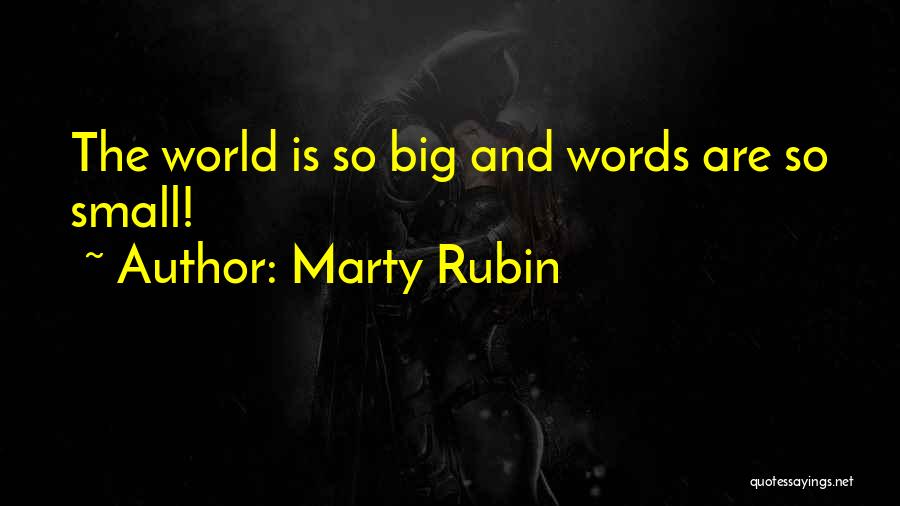 Marty Rubin Quotes: The World Is So Big And Words Are So Small!