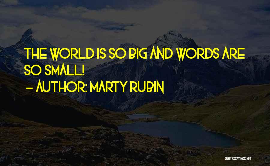 Marty Rubin Quotes: The World Is So Big And Words Are So Small!