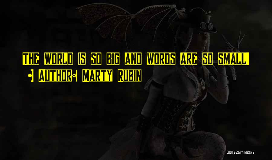 Marty Rubin Quotes: The World Is So Big And Words Are So Small!