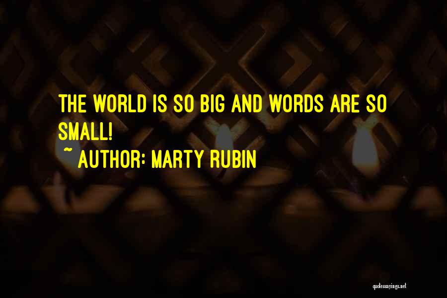 Marty Rubin Quotes: The World Is So Big And Words Are So Small!