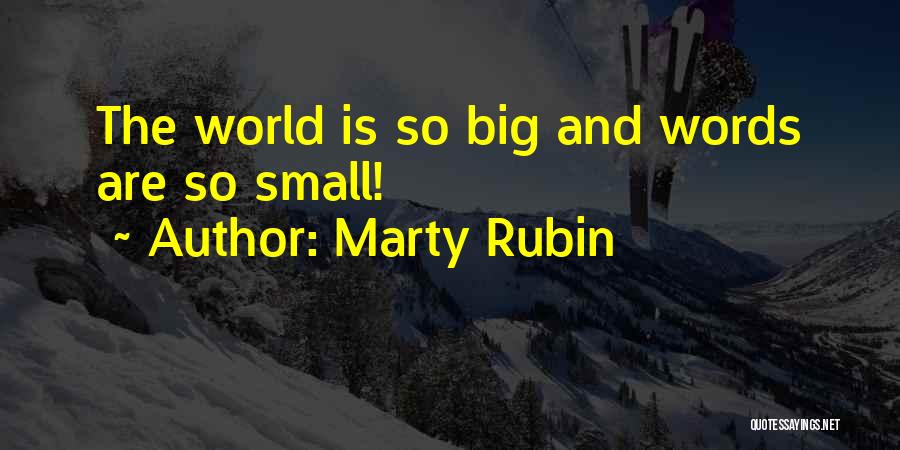 Marty Rubin Quotes: The World Is So Big And Words Are So Small!