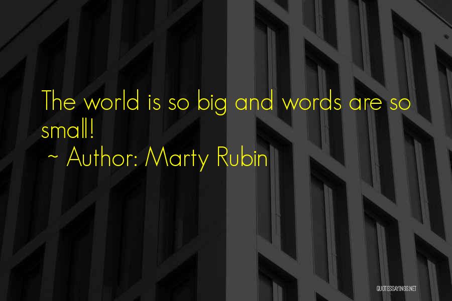 Marty Rubin Quotes: The World Is So Big And Words Are So Small!