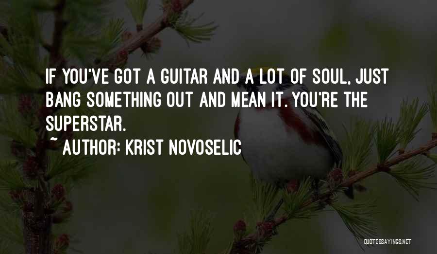 Krist Novoselic Quotes: If You've Got A Guitar And A Lot Of Soul, Just Bang Something Out And Mean It. You're The Superstar.