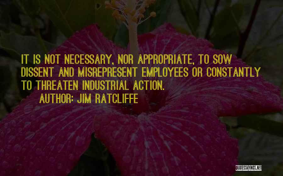 Jim Ratcliffe Quotes: It Is Not Necessary, Nor Appropriate, To Sow Dissent And Misrepresent Employees Or Constantly To Threaten Industrial Action.