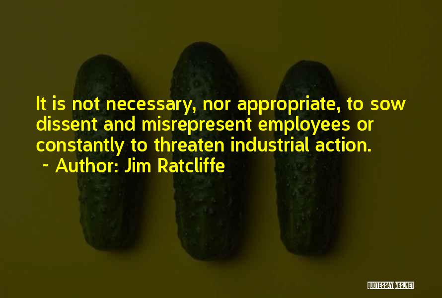 Jim Ratcliffe Quotes: It Is Not Necessary, Nor Appropriate, To Sow Dissent And Misrepresent Employees Or Constantly To Threaten Industrial Action.
