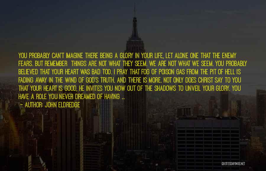 John Eldredge Quotes: You Probably Can't Imagine There Being A Glory In Your Life, Let Alone One That The Enemy Fears. But Remember