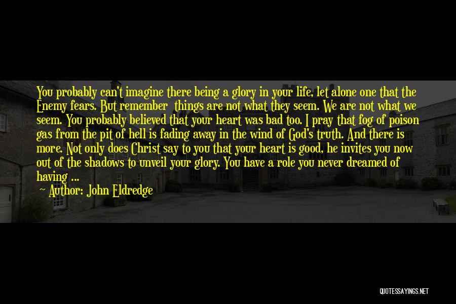 John Eldredge Quotes: You Probably Can't Imagine There Being A Glory In Your Life, Let Alone One That The Enemy Fears. But Remember