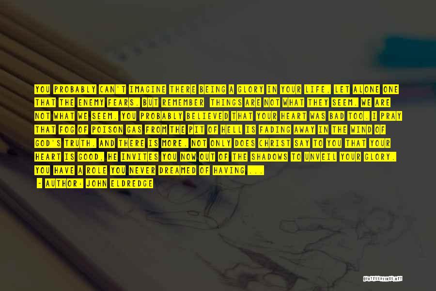 John Eldredge Quotes: You Probably Can't Imagine There Being A Glory In Your Life, Let Alone One That The Enemy Fears. But Remember