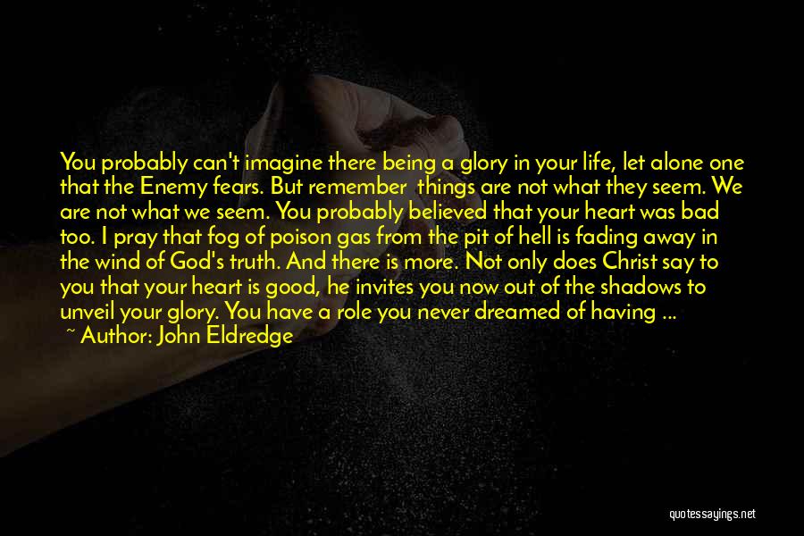 John Eldredge Quotes: You Probably Can't Imagine There Being A Glory In Your Life, Let Alone One That The Enemy Fears. But Remember