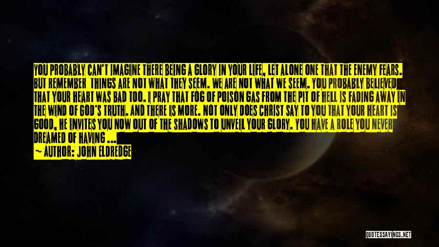 John Eldredge Quotes: You Probably Can't Imagine There Being A Glory In Your Life, Let Alone One That The Enemy Fears. But Remember