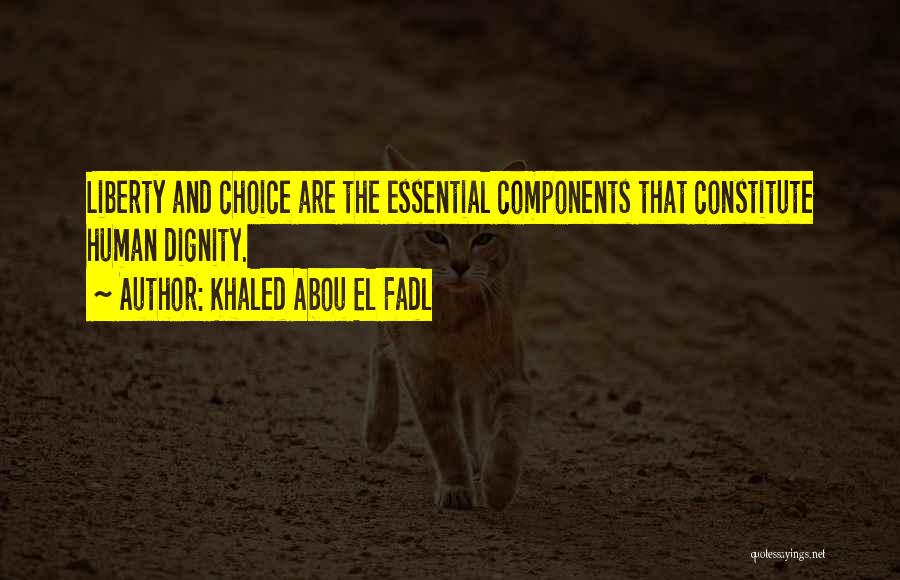 Khaled Abou El Fadl Quotes: Liberty And Choice Are The Essential Components That Constitute Human Dignity.