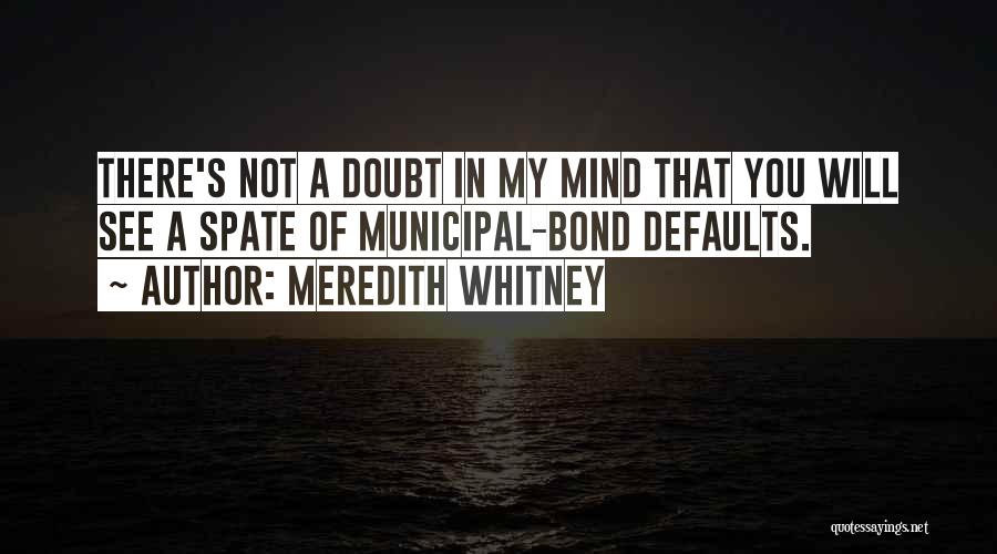 Meredith Whitney Quotes: There's Not A Doubt In My Mind That You Will See A Spate Of Municipal-bond Defaults.