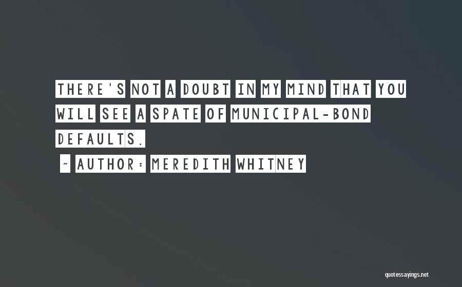 Meredith Whitney Quotes: There's Not A Doubt In My Mind That You Will See A Spate Of Municipal-bond Defaults.