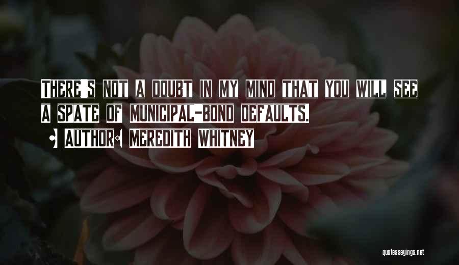 Meredith Whitney Quotes: There's Not A Doubt In My Mind That You Will See A Spate Of Municipal-bond Defaults.