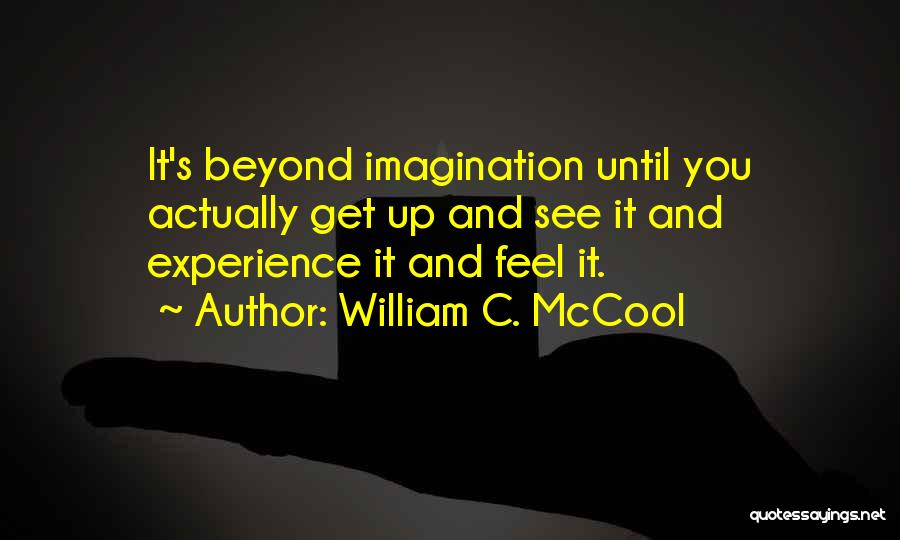 William C. McCool Quotes: It's Beyond Imagination Until You Actually Get Up And See It And Experience It And Feel It.