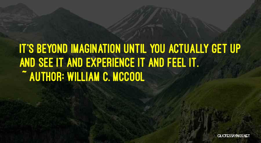 William C. McCool Quotes: It's Beyond Imagination Until You Actually Get Up And See It And Experience It And Feel It.