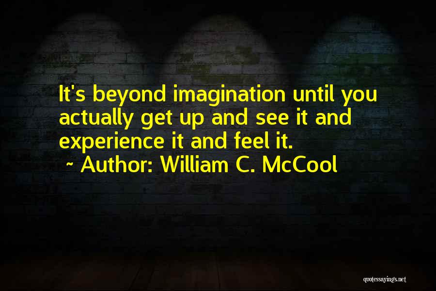 William C. McCool Quotes: It's Beyond Imagination Until You Actually Get Up And See It And Experience It And Feel It.