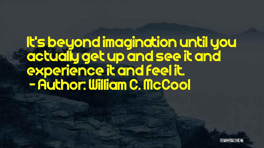 William C. McCool Quotes: It's Beyond Imagination Until You Actually Get Up And See It And Experience It And Feel It.