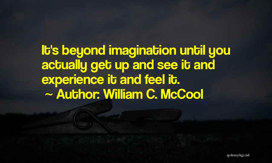 William C. McCool Quotes: It's Beyond Imagination Until You Actually Get Up And See It And Experience It And Feel It.