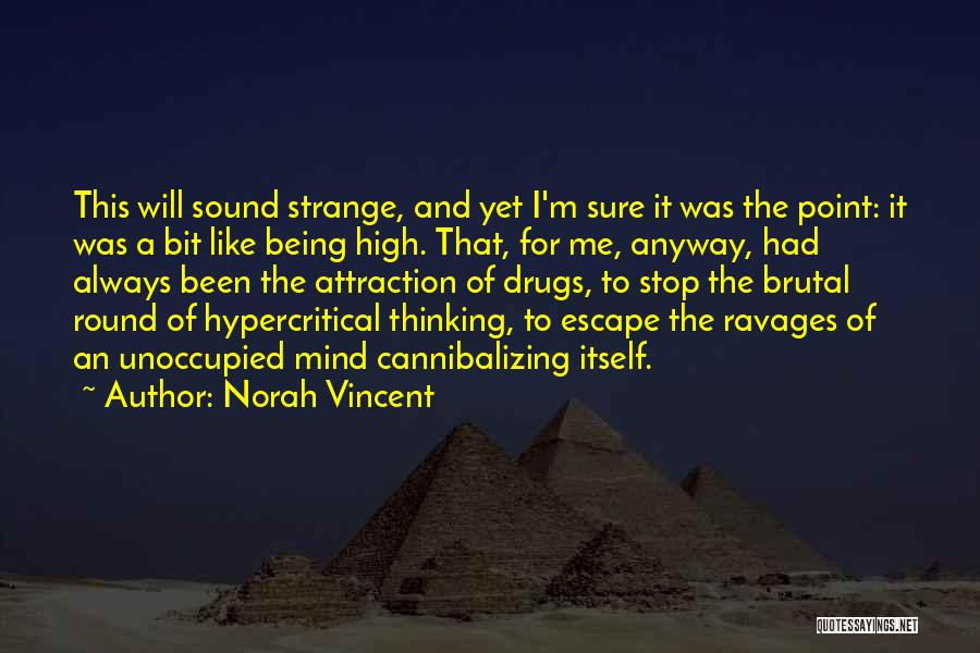 Norah Vincent Quotes: This Will Sound Strange, And Yet I'm Sure It Was The Point: It Was A Bit Like Being High. That,