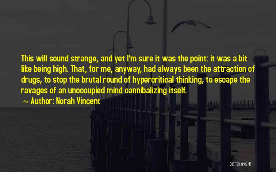 Norah Vincent Quotes: This Will Sound Strange, And Yet I'm Sure It Was The Point: It Was A Bit Like Being High. That,