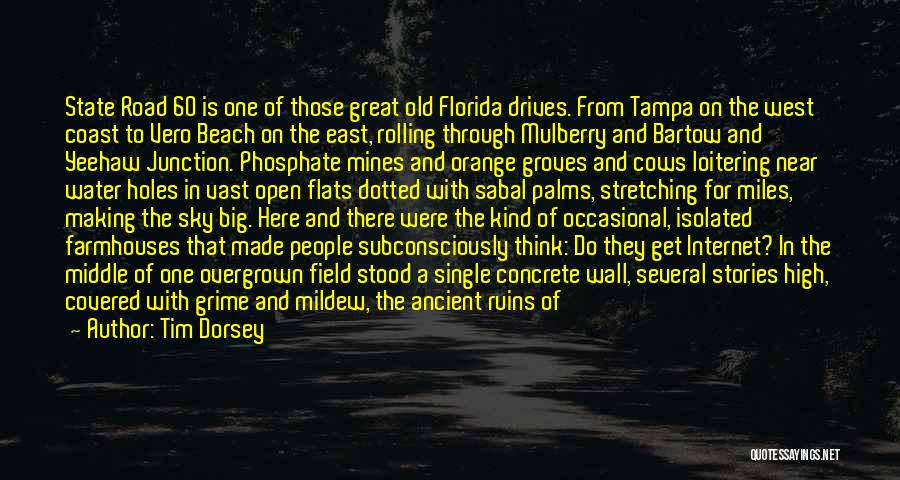 Tim Dorsey Quotes: State Road 60 Is One Of Those Great Old Florida Drives. From Tampa On The West Coast To Vero Beach