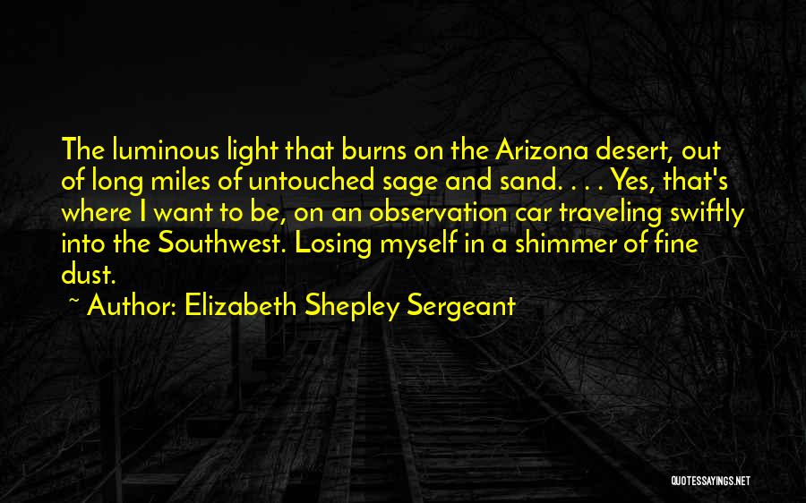 Elizabeth Shepley Sergeant Quotes: The Luminous Light That Burns On The Arizona Desert, Out Of Long Miles Of Untouched Sage And Sand. . .