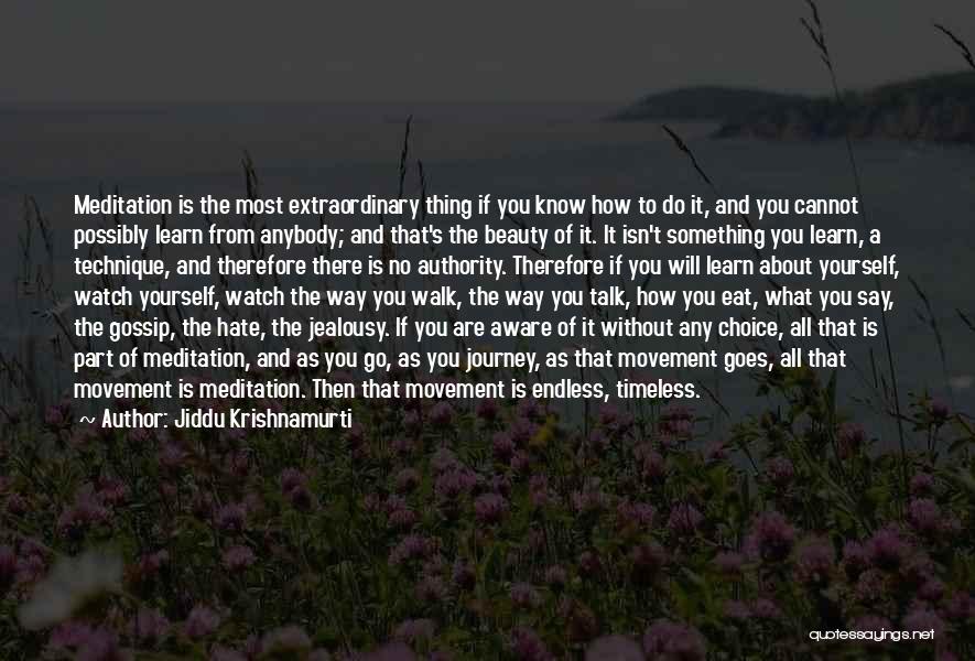 Jiddu Krishnamurti Quotes: Meditation Is The Most Extraordinary Thing If You Know How To Do It, And You Cannot Possibly Learn From Anybody;