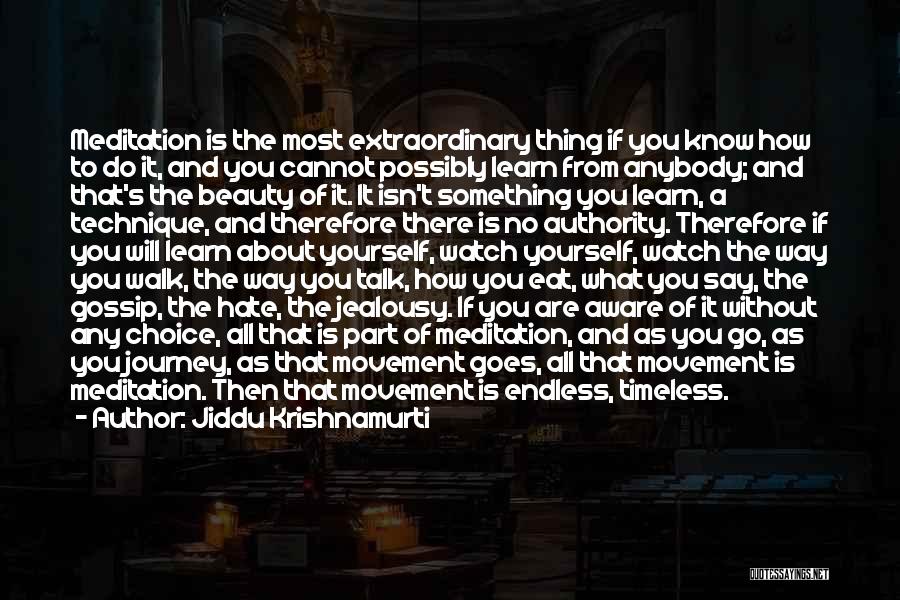 Jiddu Krishnamurti Quotes: Meditation Is The Most Extraordinary Thing If You Know How To Do It, And You Cannot Possibly Learn From Anybody;