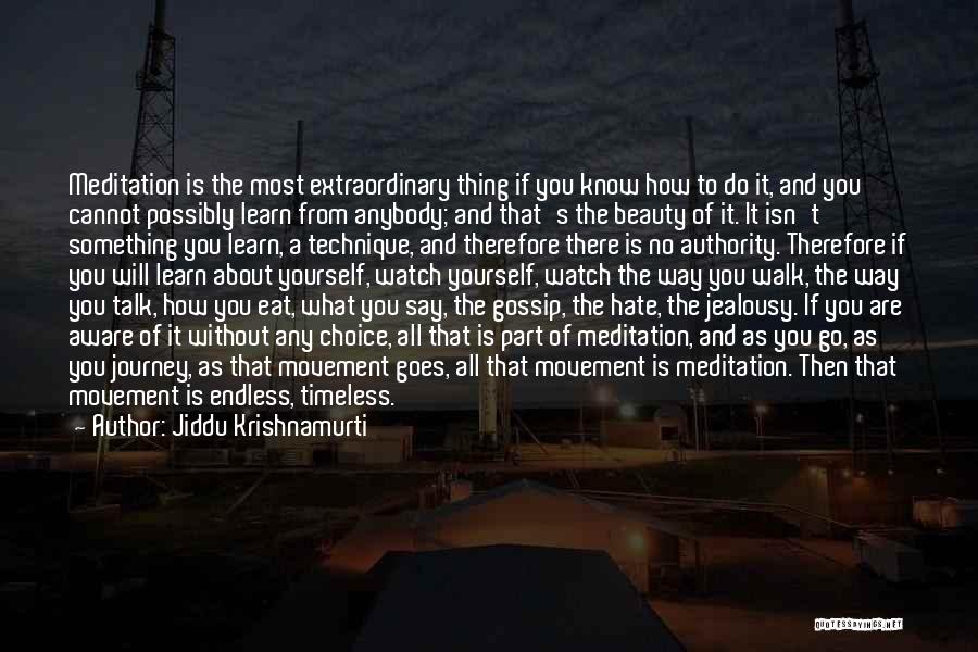 Jiddu Krishnamurti Quotes: Meditation Is The Most Extraordinary Thing If You Know How To Do It, And You Cannot Possibly Learn From Anybody;