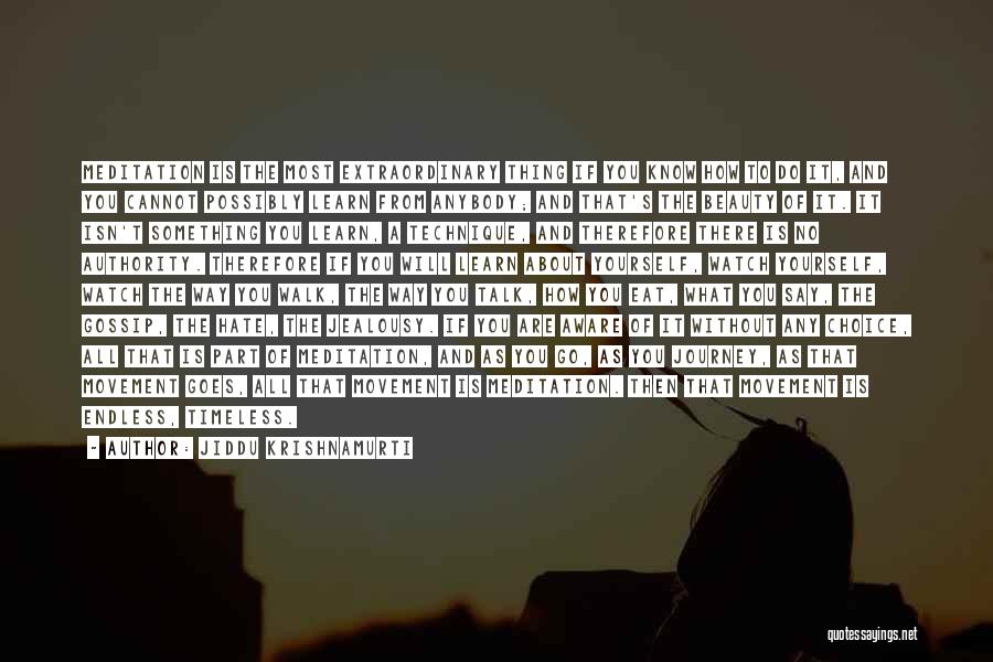 Jiddu Krishnamurti Quotes: Meditation Is The Most Extraordinary Thing If You Know How To Do It, And You Cannot Possibly Learn From Anybody;