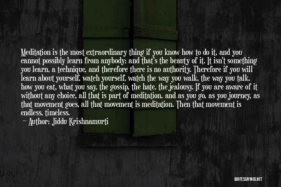 Jiddu Krishnamurti Quotes: Meditation Is The Most Extraordinary Thing If You Know How To Do It, And You Cannot Possibly Learn From Anybody;