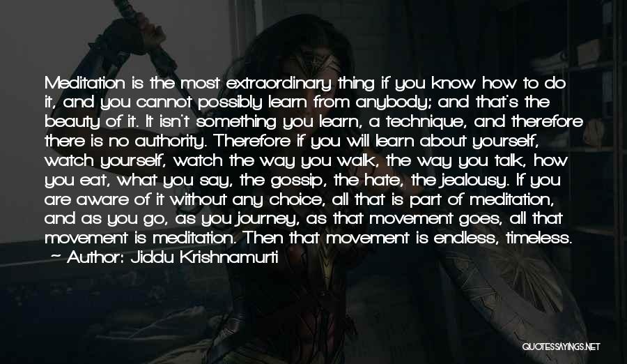 Jiddu Krishnamurti Quotes: Meditation Is The Most Extraordinary Thing If You Know How To Do It, And You Cannot Possibly Learn From Anybody;