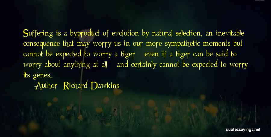 Richard Dawkins Quotes: Suffering Is A Byproduct Of Evolution By Natural Selection, An Inevitable Consequence That May Worry Us In Our More Sympathetic