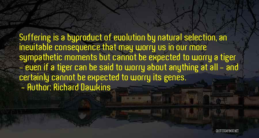 Richard Dawkins Quotes: Suffering Is A Byproduct Of Evolution By Natural Selection, An Inevitable Consequence That May Worry Us In Our More Sympathetic